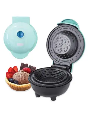 Mini Waffle Bowl Maker / Waflera Mini De Bowl Color Aqua