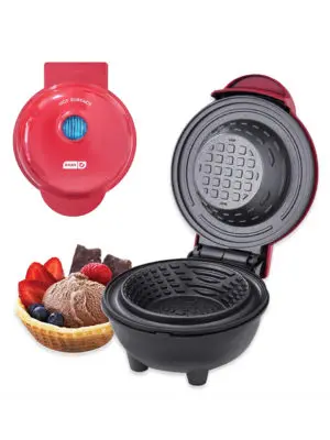 Mini Waffle Bowl Maker / Waflera Mini De Bowl Color Rojo