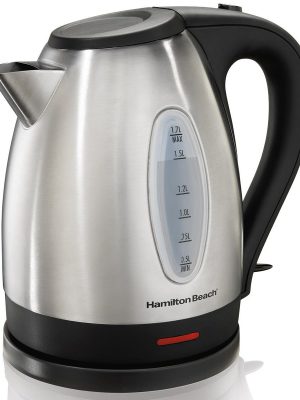 Tetera Electrica de 1.7 Litros de acero inoxidable con ventanita